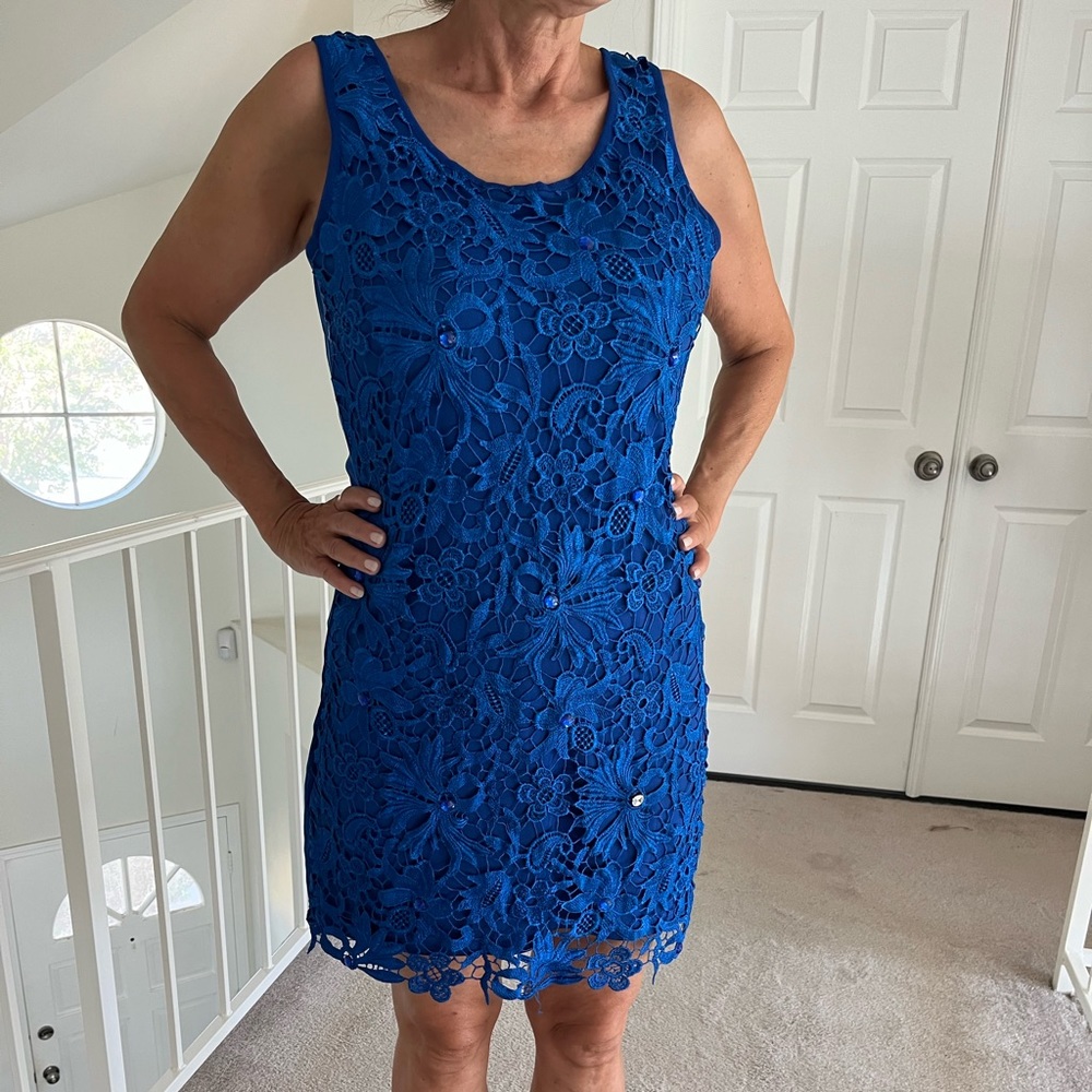 Blue dress - so pretty! Look at the detail!